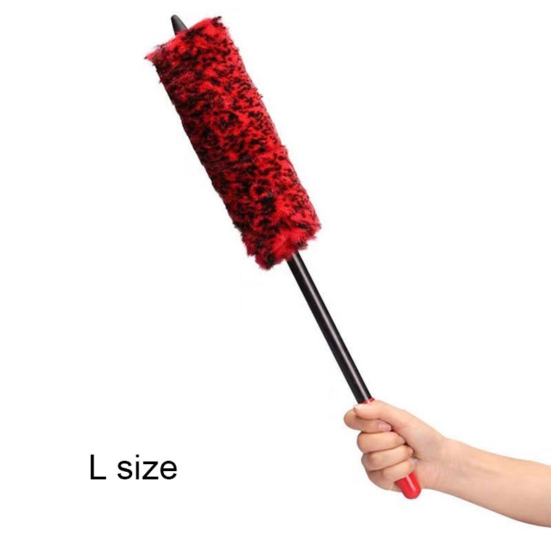 Soft Fiber Car Wheel Cleaning Brush with Bendable Long Handle